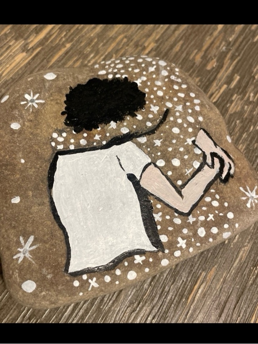 Hand-Painted Rock Art — heavenly Figure
